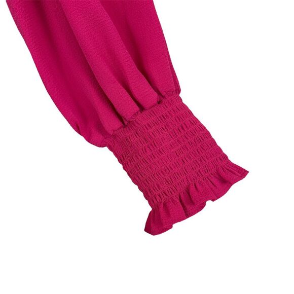 CeCe V-Neck Blouse Smocked Cuffs - Size Small - Picture 3 of 6